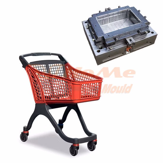 Low Cost Injection Molding Supermarket Plastic Shopping Cart Mold Plastic Supermarket Trolley Mold