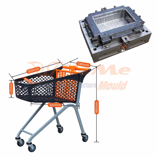 Low Cost Injection Molding Supermarket Plastic Shopping Cart Mold Plastic Supermarket Trolley Mold